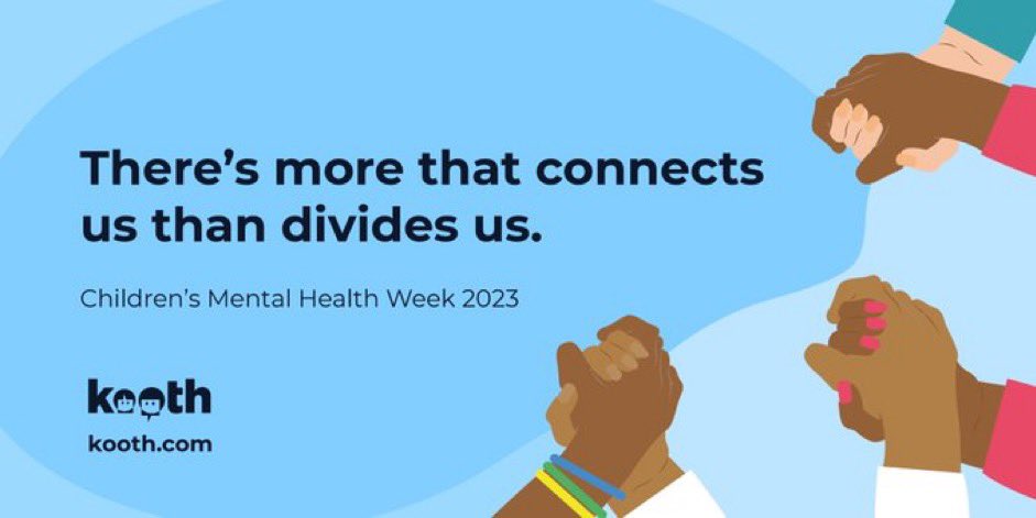 It’s #ChildrensMentalHealthWeek and  Remember there is always somewhere children and young people can turn to for support at kooth.com 

No problem is ever too small at kooth, with free online access to #professional and #community support.