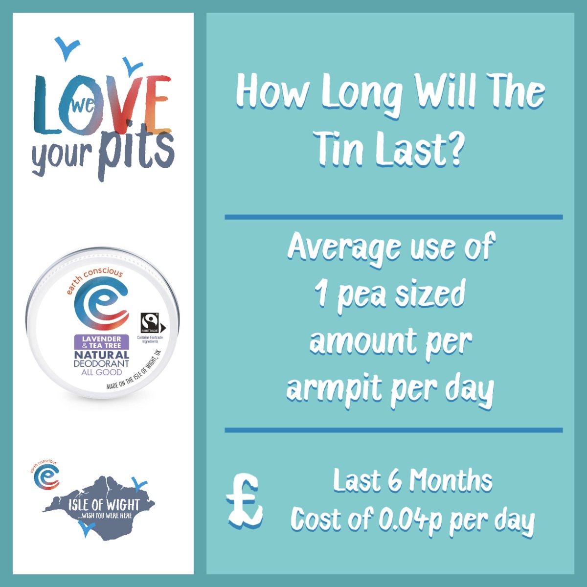 EarthConscious_'s tweet photo. All of the Earth Conscious Range of Natural Deodorants are long lasting. Saving Money & Waste. #naturaldeodorant #savemoney #zerowaste #ecodeodorant #earthconscious https://t.co/ACzmcUwJ33