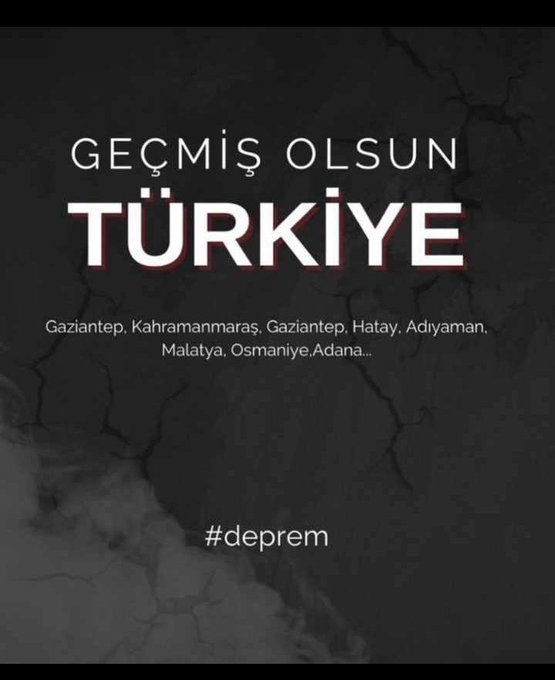 #Kahramanmaraş merkezli ve çevre illerden de hissedilen 7.4 büyüklüğündeki depremden etkilenen tüm yurttaşlarımıza geçmiş olsun. #deprem