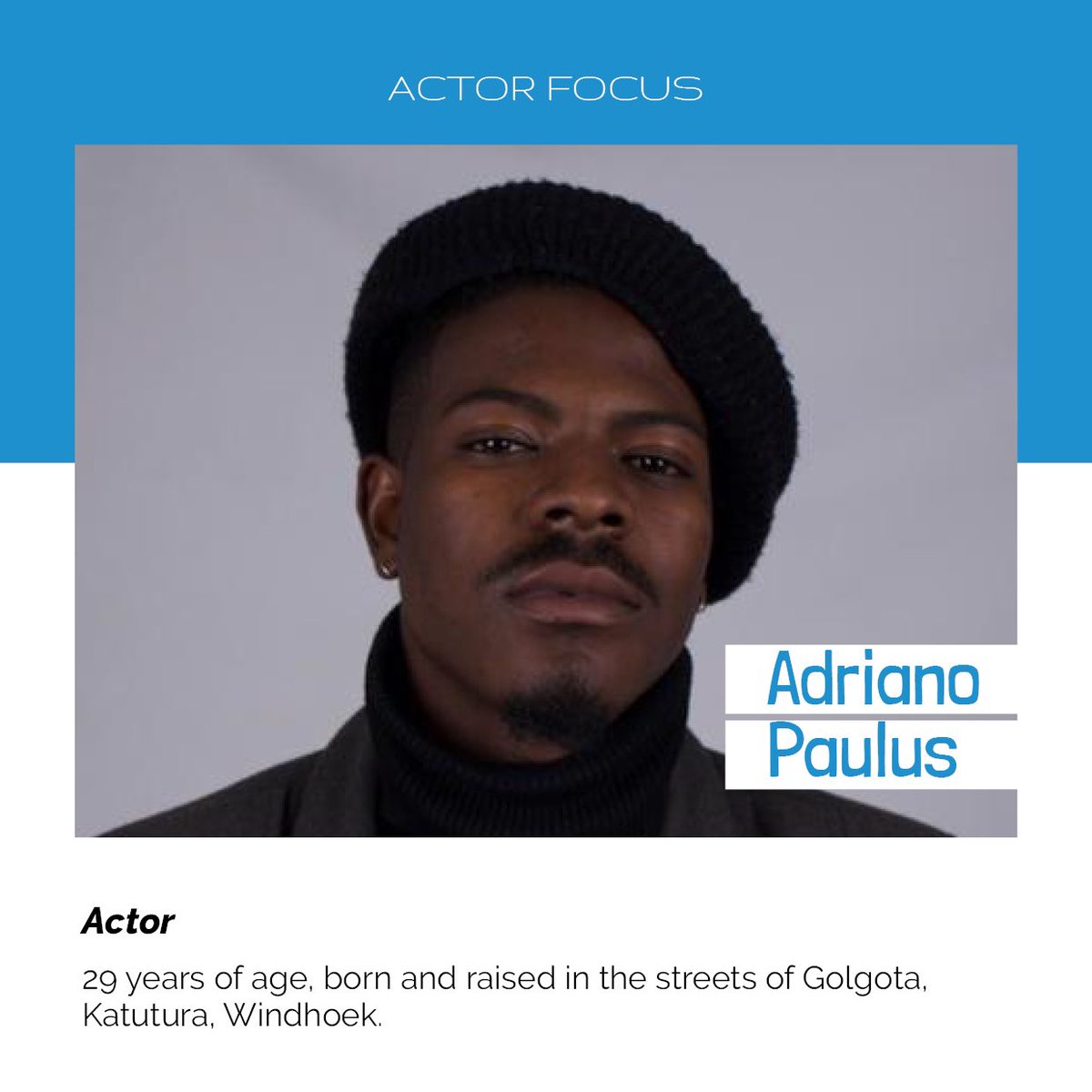 Namibia_F_C's tweet image. Introducing our February Actor Focus- Adriano Paulus or as you know him Sex Champion.📌

Adriano will be sharing his journey, favorite roles and so much more in this month’s #actorfocus feature with NFC.

#actorfocus #namibianactors #namibianstories #namibiafilmcommission