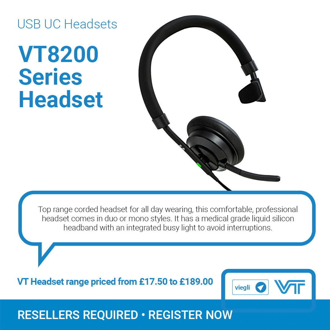Viegli2's tweet photo. Introducing the VT8200 Series Headset.

Professional corded headset, engineered to boost efficiency and comfort.

Get in touch with Viegli to order today:

☎️ 0203 675 8798
💻 https://t.co/RvdiJYd1d0
📧 orders@viegli.net

#Viegli #Headsets #HeadsetRange #VTHeadset https://t.co/ZVwibq7IMy