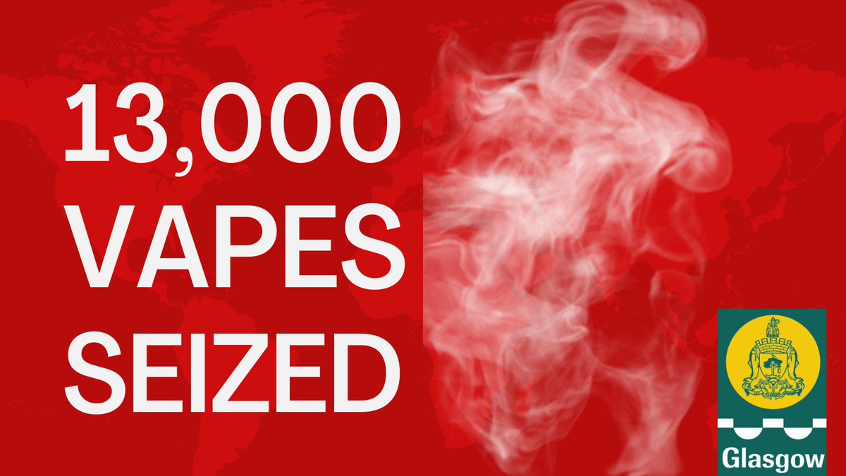 Glasgow City Council (@glasgowcc) on Twitter photo 📣 Our Trading Standards officers have seized over 13,000 illicit vapes from shops and wholesalers in the city in three months.
A retailer has been reported to the Procurator Fiscal in connection with a large seizure. Full story 👉 ow.ly/nIWF50MKfk8
#vapes <a href="/TSScot/">TradingStandardsScot</a> 📣 Our Trading Standards officers have seized over 13,000 illicit vapes from shops and wholesalers in the city in three months.
A retailer has been reported to the Procurator Fiscal in connection with a large seizure. Full story 👉 ow.ly/nIWF50MKfk8
#vapes <a href="/TSScot/">TradingStandardsScot</a>