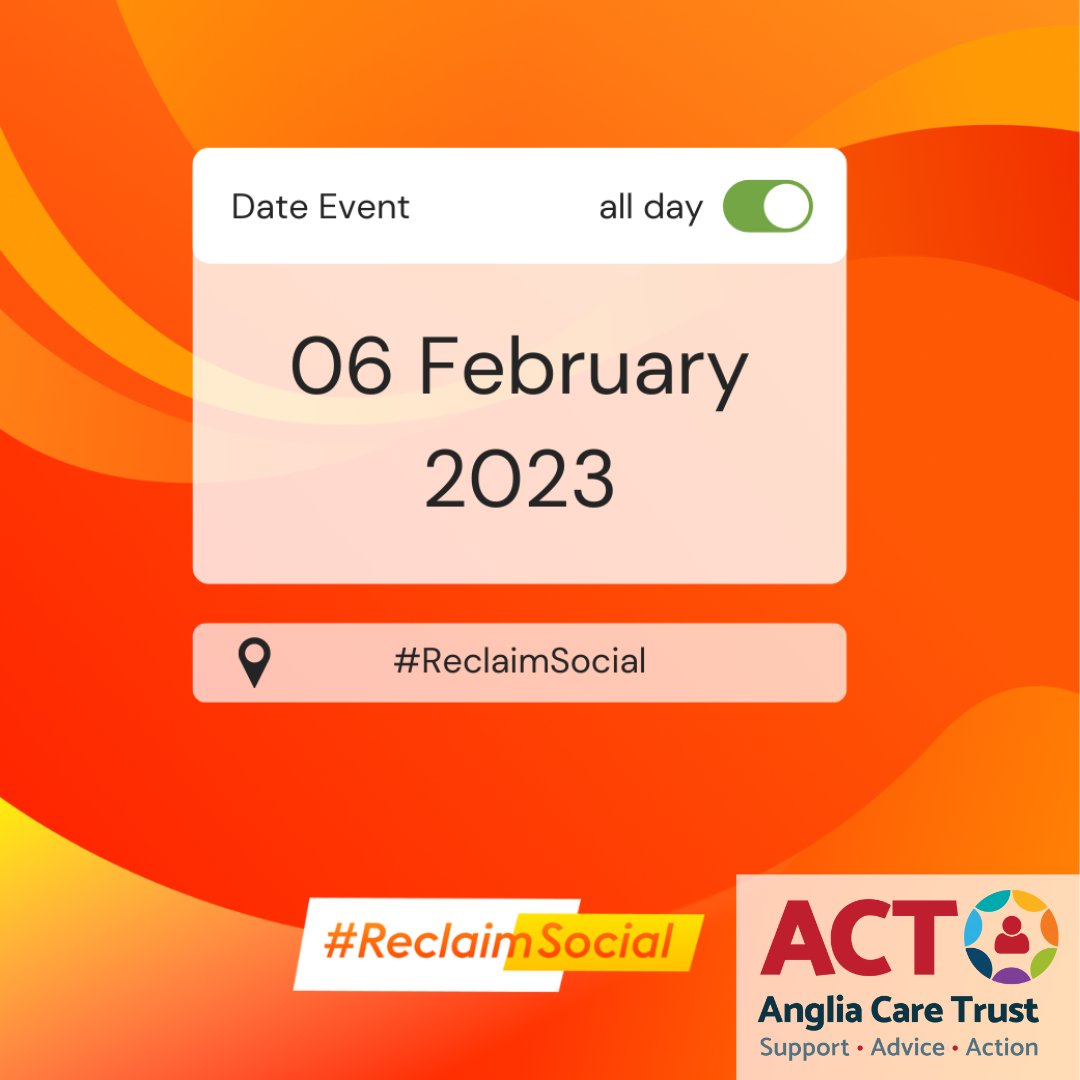 AngliaCareTrust's tweet photo. It's #ReclaimSocial day and it's all about making the internet a more positive place. Our #enablingservice #volunteers help in lots of ways. If you're feeling isolated or lonely, get in touch and we can help you to get back on your feet: https://t.co/zqsaV464KO https://t.co/N8zSt8m9Ih