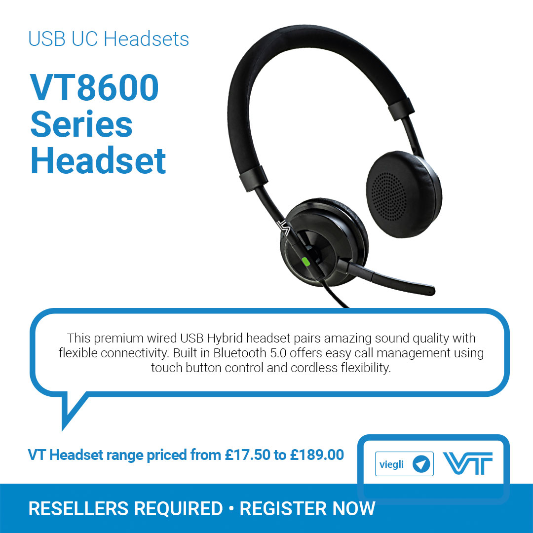 Viegli2's tweet photo. Introducing the VT8600 Series Headset.

Professional hybrid corded headset engineered to boost efficiency and comfort.

Get in touch with Viegli to order today:

☎️ 0203 675 8798
💻 https://t.co/RvdiJYdz2y
📧 orders@viegli.net

#Viegli #Headsets #HeadsetRange #VTHeadset https://t.co/blgBuuL5K8