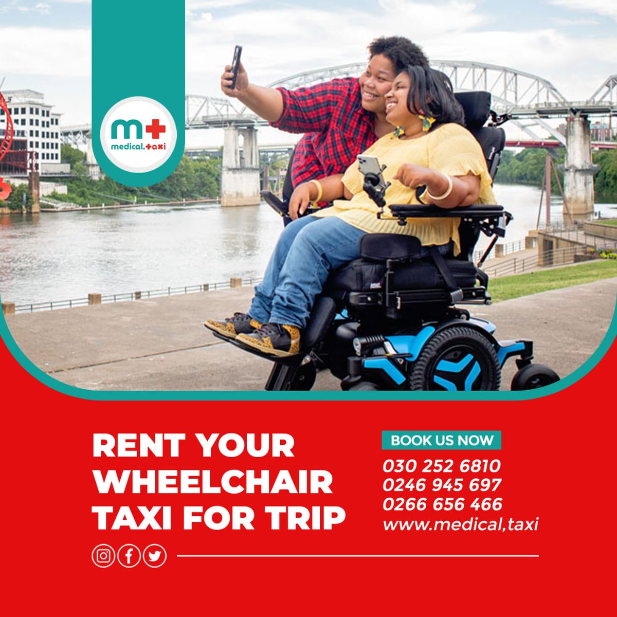 Get around Accra with ease in our wheelchair accessible taxis!  Book your ride today and enjoy the freedom and independence of accessible transportation in Accra by Medical Taxi.
☎️ 0246 945 697
☎️ 0266 656 466

#accessibletaxi #ghana 
#Accra #taxi #wheelchairvan