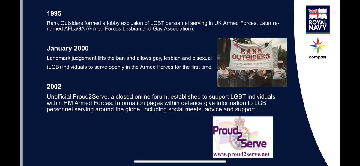 Celebrating our history! LGBTQ+ have been serving since the Royal Navy was formed, albeit in secret. In 1995 the movement began to fight for our right to serve 💪🏻 #servingwithpride #rankoutsiders #lgbtqhistory