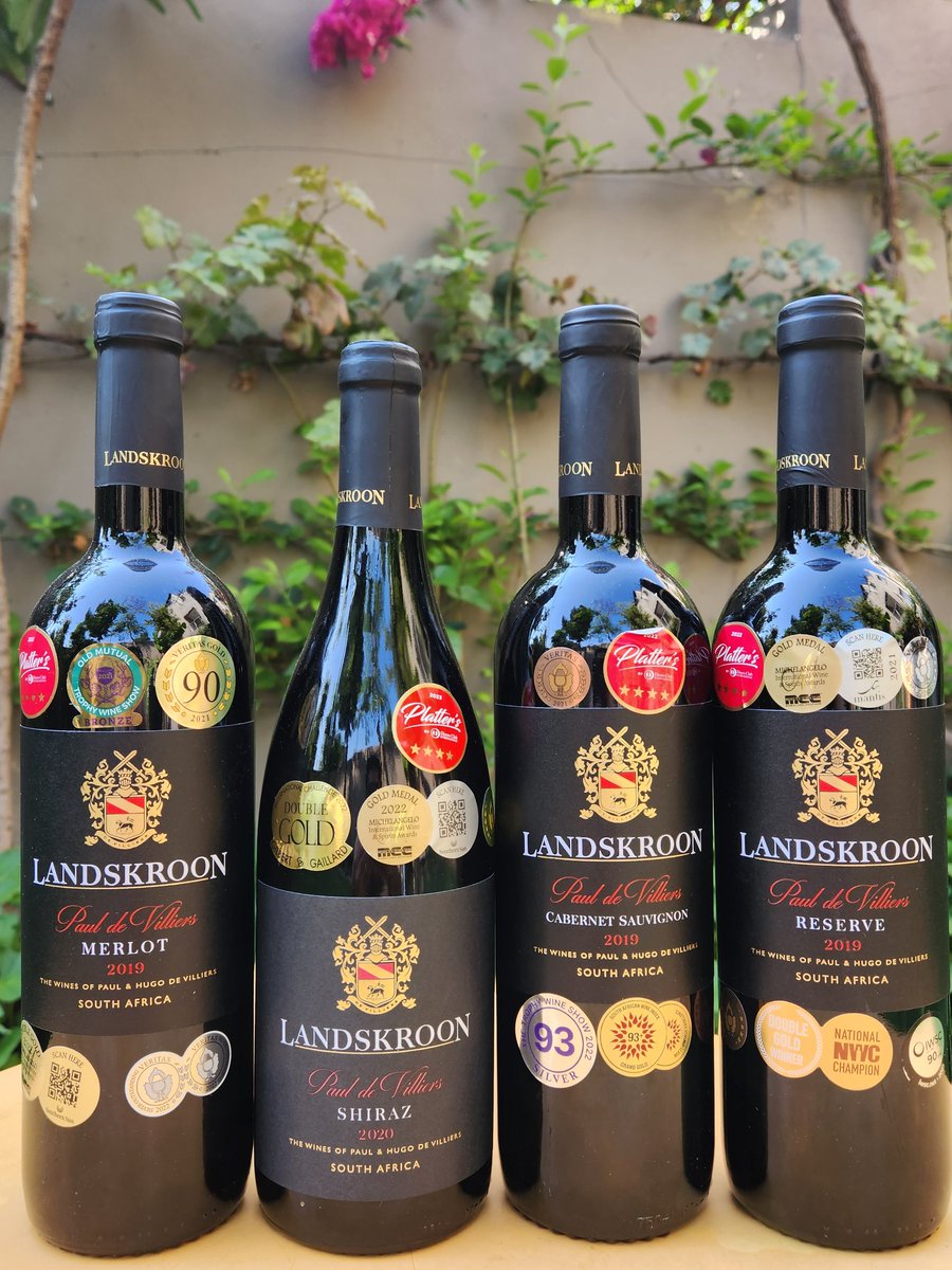 Landskroon Wines 

Paul de Villiers range

Merlot, Shiraz, Cabernet Sauvignon &amp; Reserve (Bordeaux style)

Recent vintages across both the white labels and Paul de Villiers ranges show significant fine-tuning stylistically with focus being on purity of fruits, succulence of fruit