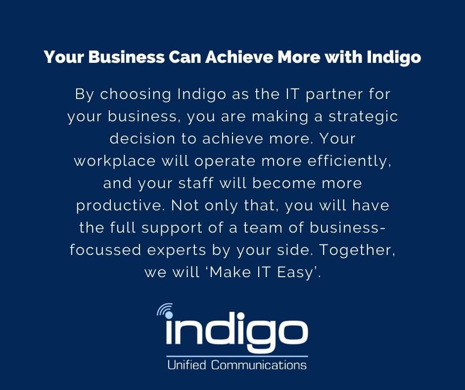 ✔️9 sec - Average Wait Time
✔️385 - Tickets Closed Last Month
✔️12 min - First Response time
✔️56% - Fixed Within 2 Hours

indigocomms.co.uk

𝙈𝙖𝙠𝙚 𝙄𝙏 𝙀𝙖𝙨𝙮

#indigo #indigounifiedcommunications #IT #ITSolutions