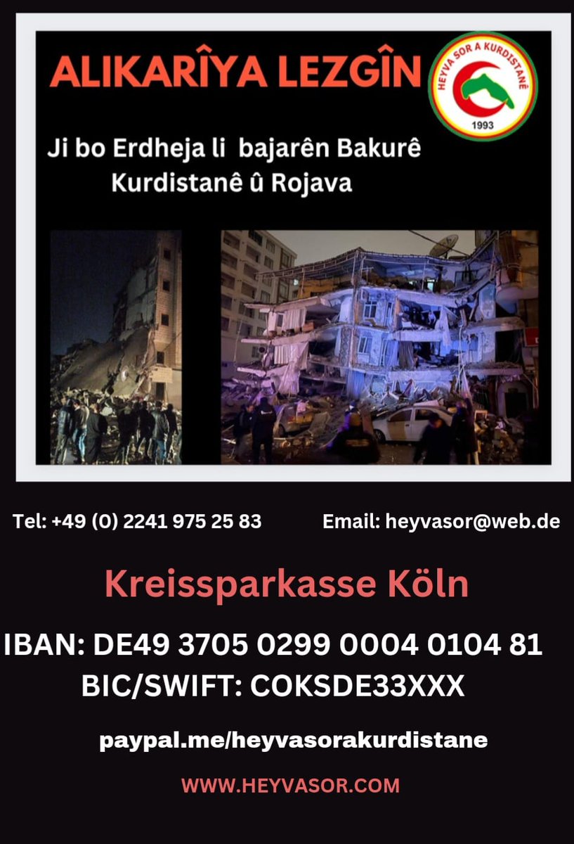 Heyva Sor a Kurdistanê e.V. مانگی سووری کوردستان tweet media