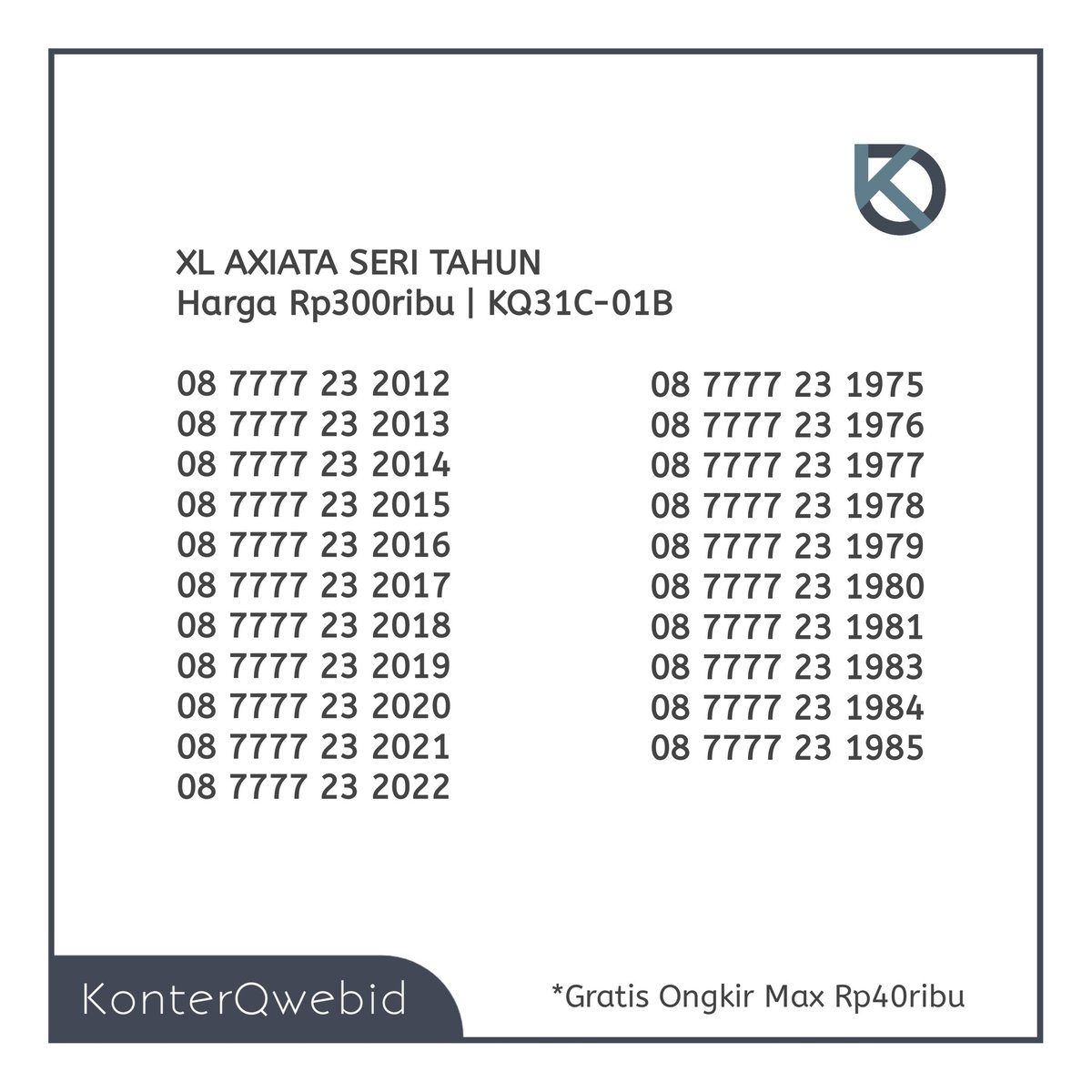 KonterQwebid's tweet photo. XL AXIATA

Minat ???

Info &amp; Pemesanan :
- Telp/WA : +62816333214
   (a.n KonterQwebid)

--- Terimakasih ---
 #nomorcantikxl #xlaxiata https://t.co/epeClCEi5C