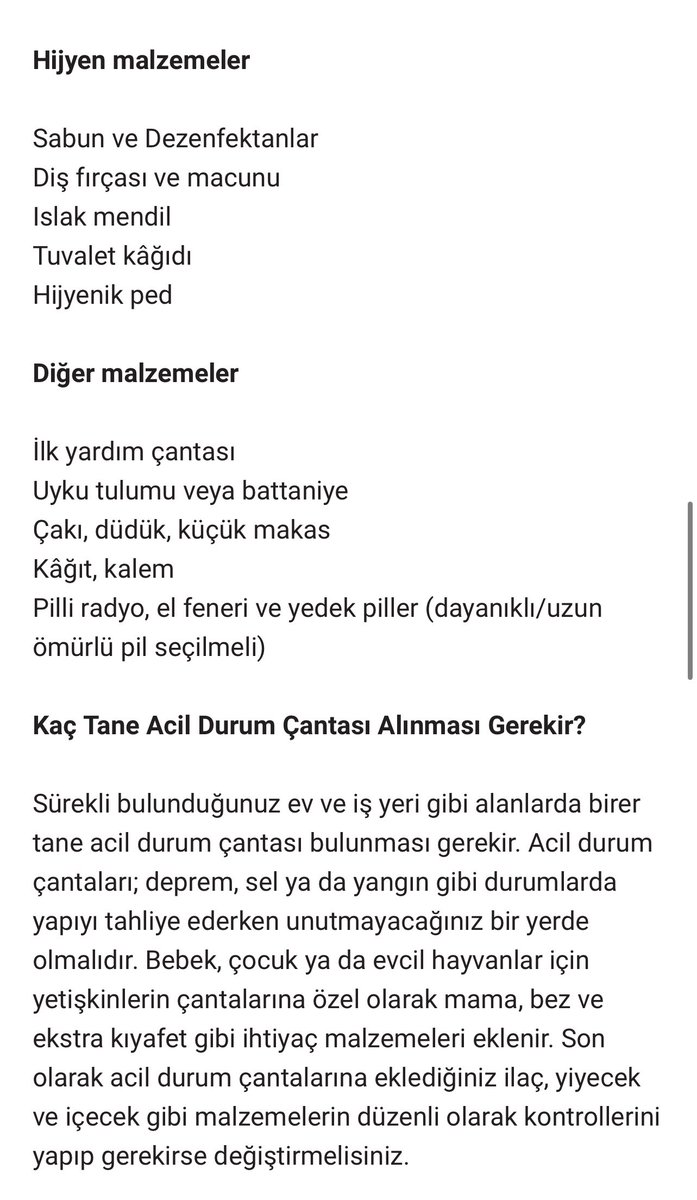 🚨Deprem çantanız yoksa hazırlamak için geç değil lütfen çantanız her zaman hazırda bulunsun. İşte deprem çantasında olması gereken her şey. Yayalım.