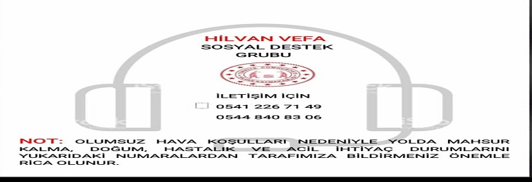 hilvankaymakam's tweet photo. Vatandaşlarımızın acil ihtiyaçlarını bildirmeleri için Vefa Sosyal Destek Grubumuz faaliyettedir. https://t.co/c3mQ0ea2Mt