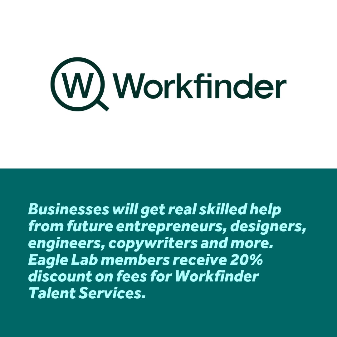 With Workfinder you can receive 20% discount on fees for Workfinder Talent Services.

Find out more and to become an Eagle Labs member- labs.uk.barclays/deals-and-offe…