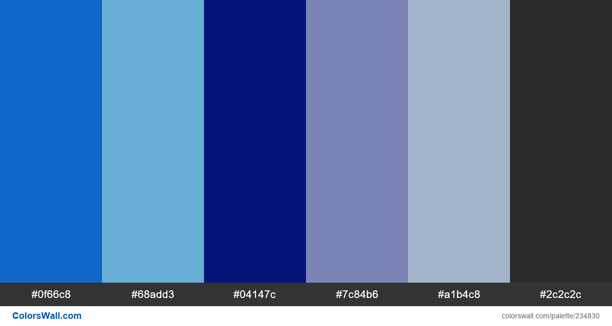 colorswall's tweet photo. Render blender 3d illustration graphics colours #0f66c8, #68add3, #04147c, #7c84b6, #a1b4c8, #2c2c2c #colors #palette https://t.co/fAdR0cDyTw https://t.co/28QpOHuf2v