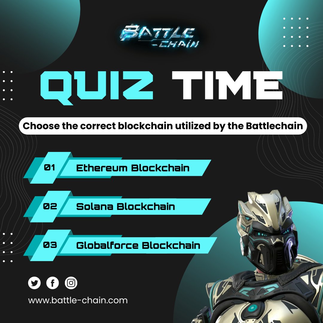 RealBattleChain's tweet photo. Here is a quiz for real #BattleChain lovers!
☛ What is the correct name of the #blockchain that powers @RealBattleChain's ecosystem!?
Tweet your response »
🔗https://t.co/0qTHFVBf2E
#P2Egaming #BlockchainGaming #ContestAlert https://t.co/shiIEt9E3c