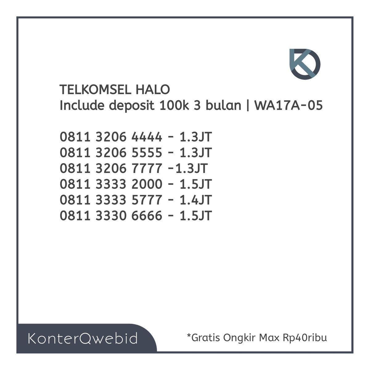 KonterQwebid's tweet photo. TELKOMSEL HALO
Minat ???

Info &amp; Pemesanan :
- Telp/WA : +62816333214
   (a.n KonterQwebid)

--- Terimakasih ---
 #halo100k #telkomselhalo #zonauang https://t.co/aLAx6Bnu3h