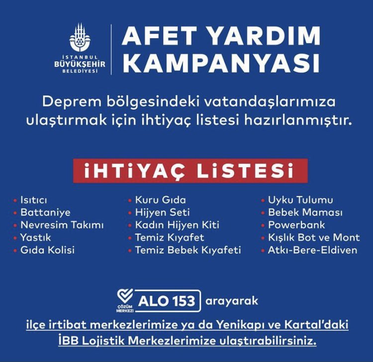 Afet bölgesine el uzatalım