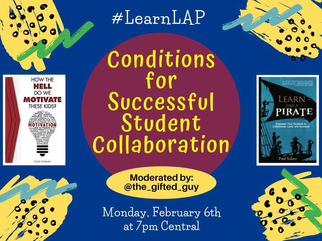 PaulSolarz's tweet photo. Please join @the_gifted_guy TONIGHT at 7pm Central for #LearnLAP!

#mbedchat #resiliencechat #ieedchat #asbchat #tosachat #txeduchat #UKedchat #waledchat #rethink_learning #CelebratED #122edchat #tnedchat #1stchat #21stedchat #2ndaryela #2ndchat #3rdchat #4ocf #4thchat #5thchat https://t.co/QMQ9wISDAb