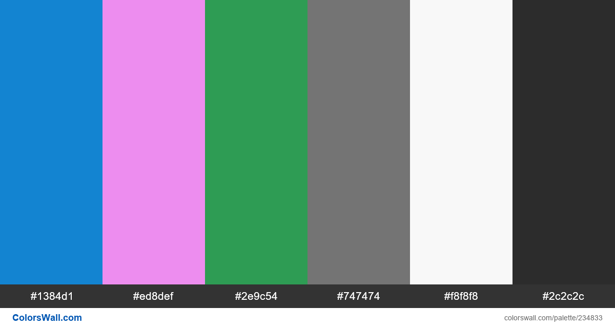 colorswall's tweet photo. Statistics colorful abstract ecommerce hex colors #1384d1, #ed8def, #2e9c54, #747474, #f8f8f8, #2c2c2c #colors #palette https://t.co/rA2zZIAfmB https://t.co/1yRFFovq6T