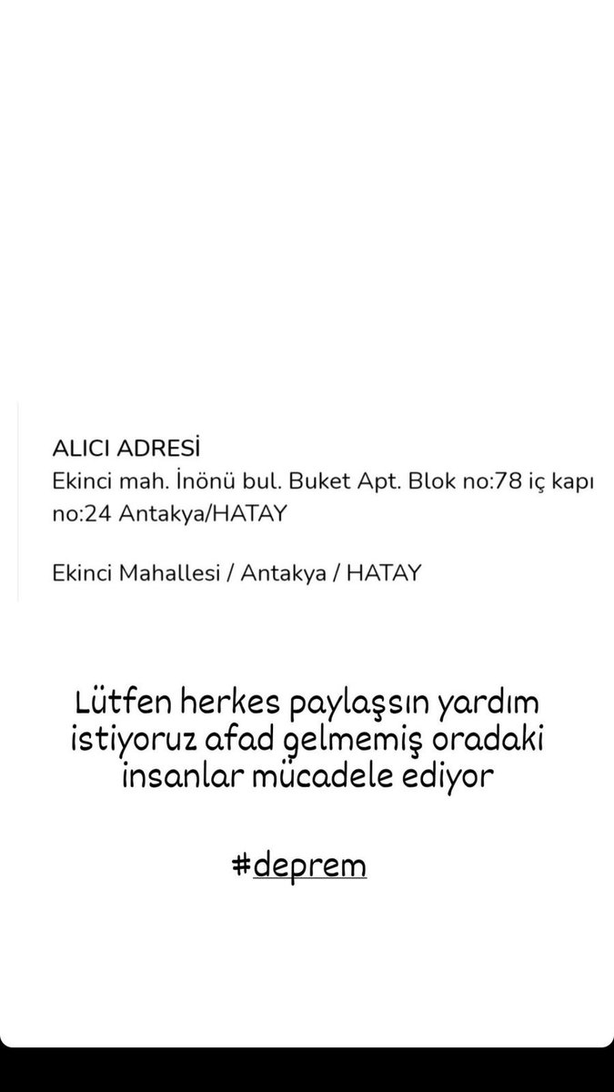 Akrabalarim Ali abay rahime abay çocukları ve ailesinden haber alamıyoruz  Allah rızası için #Afad #hataydeprem yardim. <a href="/AFADBaskanlik/">AFAD</a>