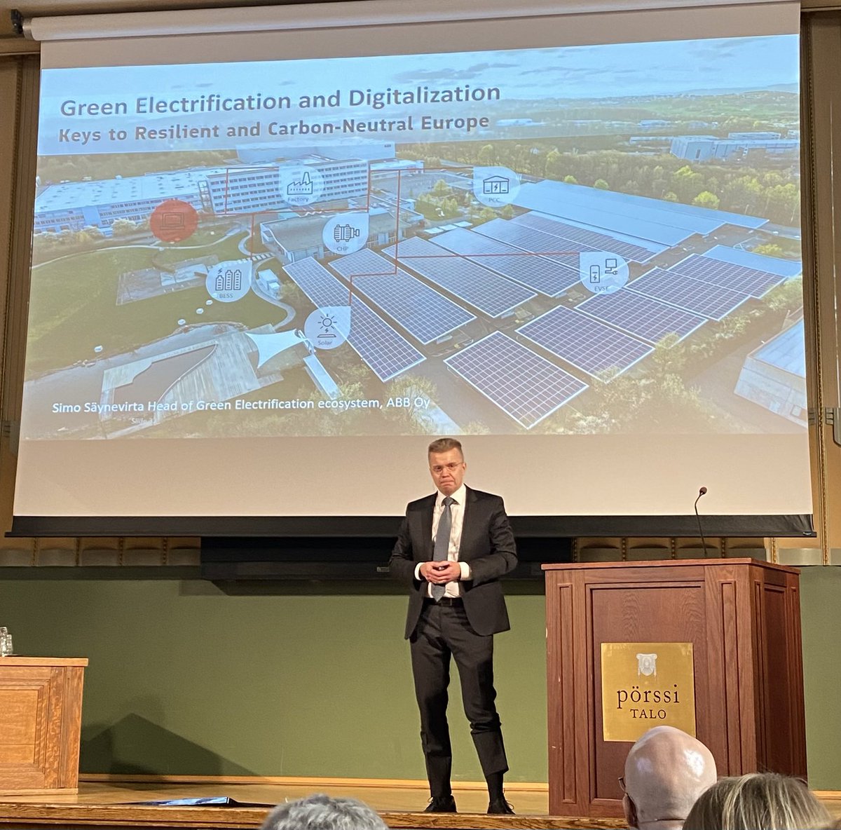 Huge technology possibility for Finland: Green electrification and digitalization - Keys to resilient and carbon-neutral Europe, presests Simo Säynevirta, Head of Green Electrification Ecosystem, <a href="/ABBSuomi/">ABB Suomi</a> #6G <a href="/BusinessFinland/">Business Finland</a> #5GMomentum