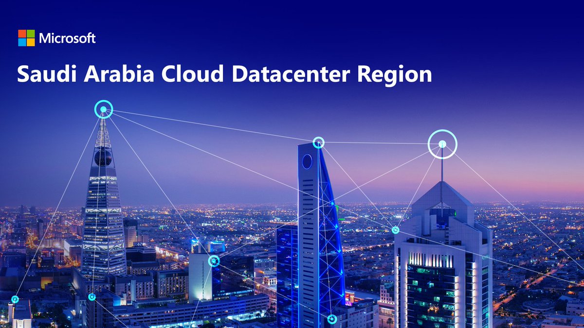 Today we shared our intention to invest in a new cloud datacenter region in Saudi Arabia, reflecting our commitment to empower organizations with intelligent, trusted, enterprise-grade cloud services to realize their digital transformation ambitions. #MicrosoftCloud