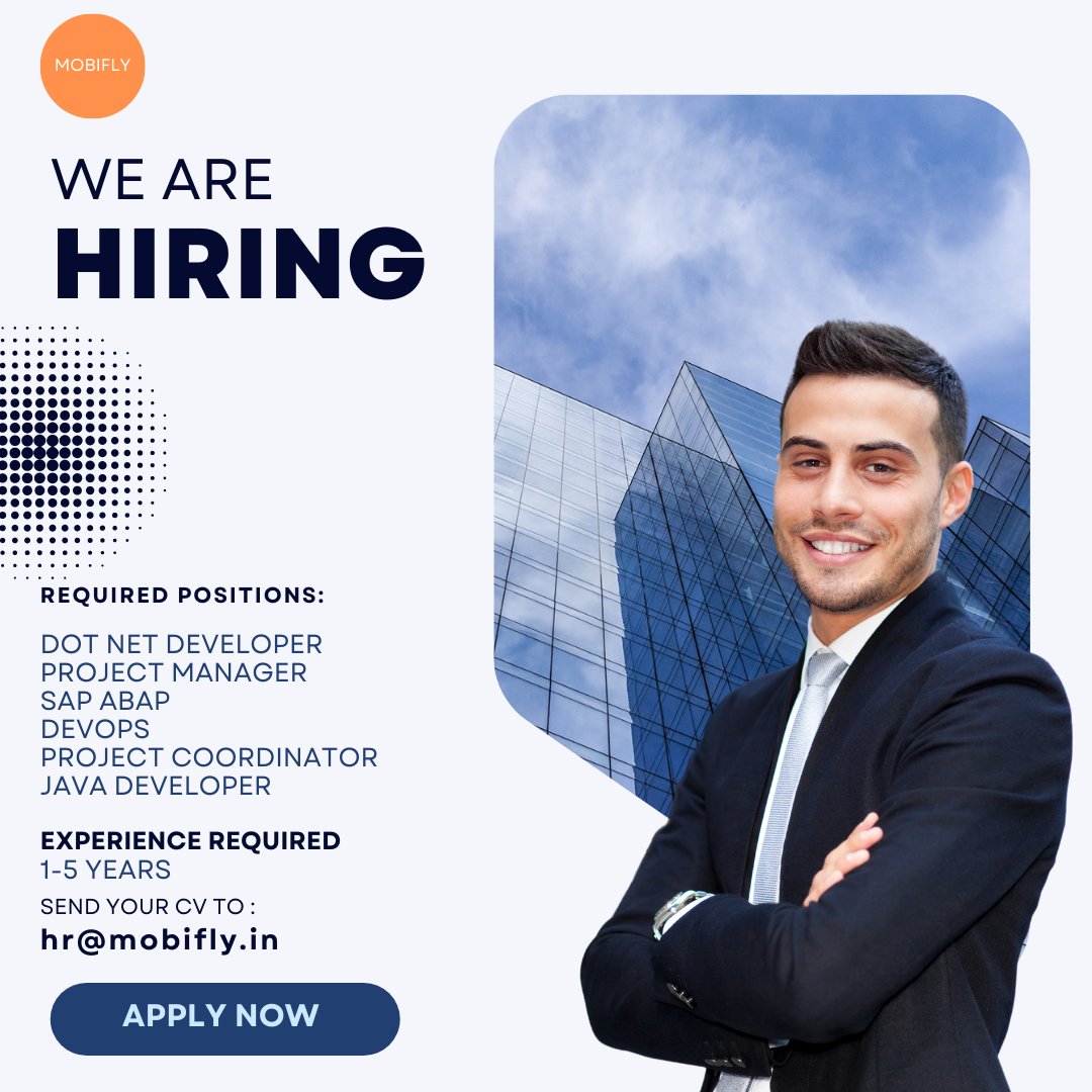 Mobifly2's tweet photo. #hiring  #recruitment #nowhiring #career #employment #jobseekers https://t.co/0PO3R17V48
