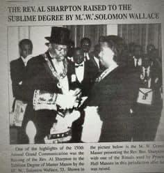pm_ronnielove's tweet photo. Rev. Brother Al Sharpton was made a Mason by the late Most Worshipful Past Grand Master Solomon Wallace #circa1995 https://t.co/zy29IZSbfL