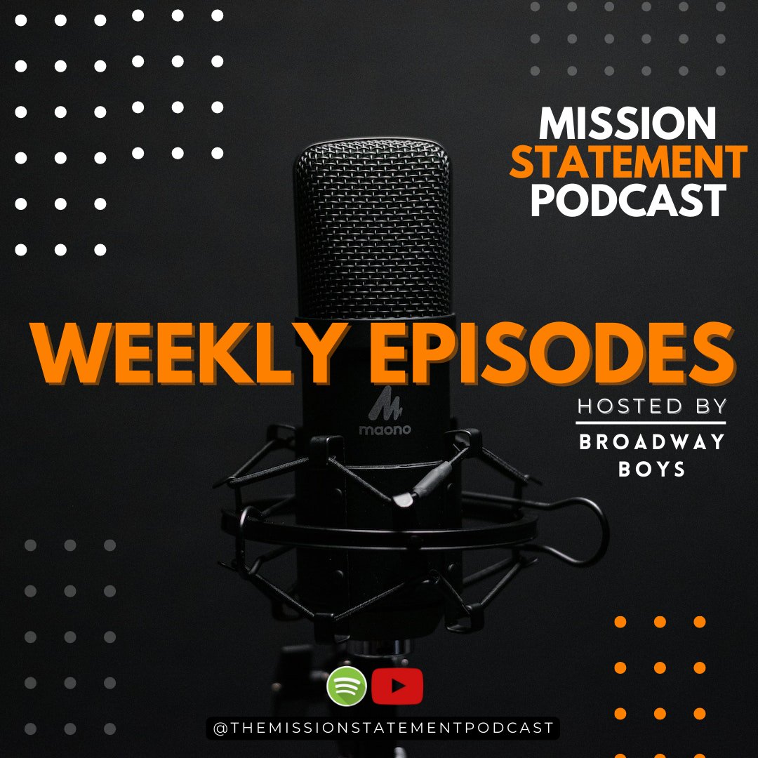 Broadwayboy_ent's tweet photo. Join us every week for the latest episode of The Mission Statement Podcast, where we dive into the most intriguing topics and have in-depth discussions with artists and influencers. Stay informed, be entertained, and expand your horizons with every episode. 

#podcasting https://t.co/2r6G5S4hhT