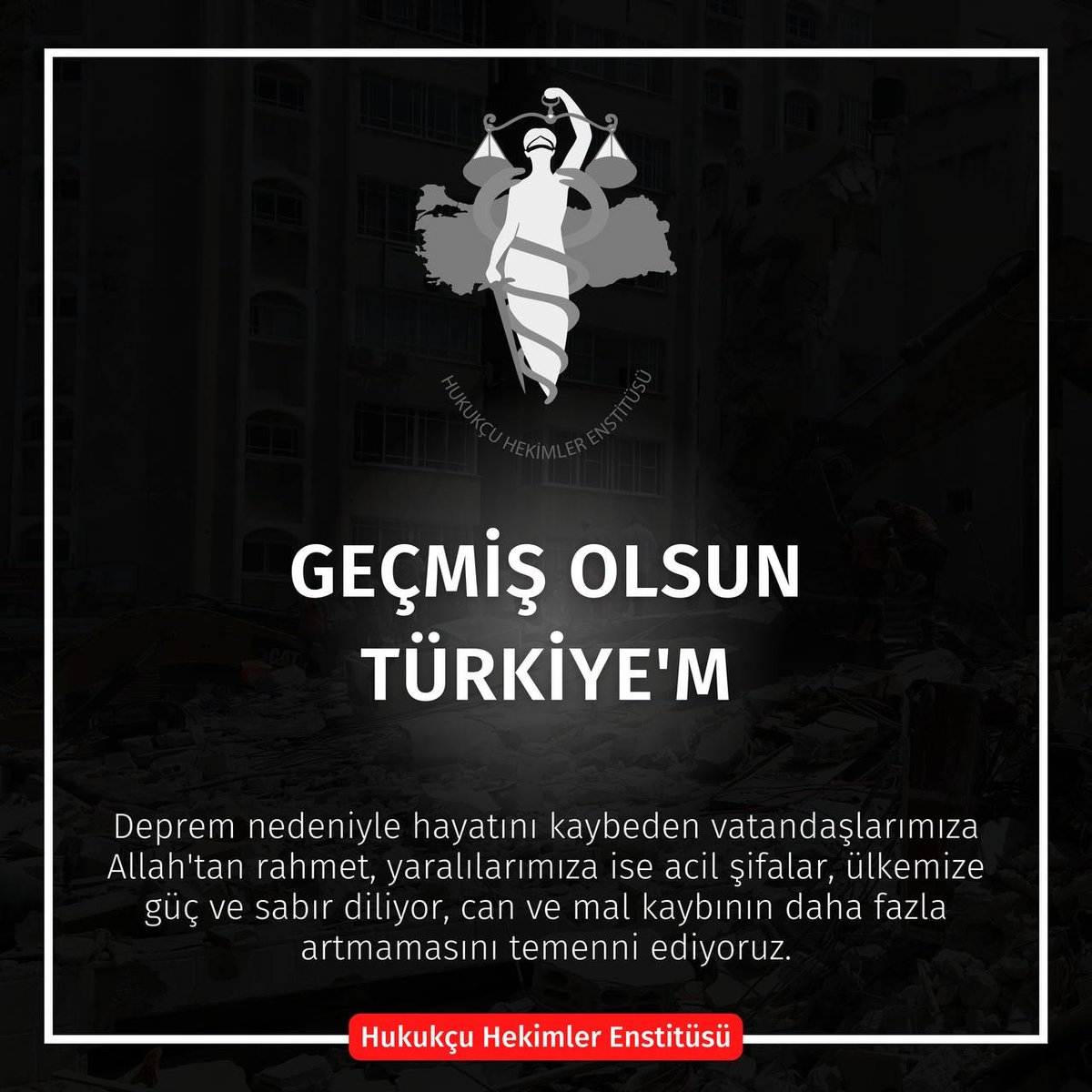 Geçmiş Olsun Türkiye'm!
Deprem nedeniyle hayatını kaybeden vatandaşlarımıza Allah'tan rahmet, yaralılarımıza ise acil şifalar, ülkemize güç ve sabır diliyor, can ve mal kaybının daha fazla artmamasını temenni ediyoruz. #deprem