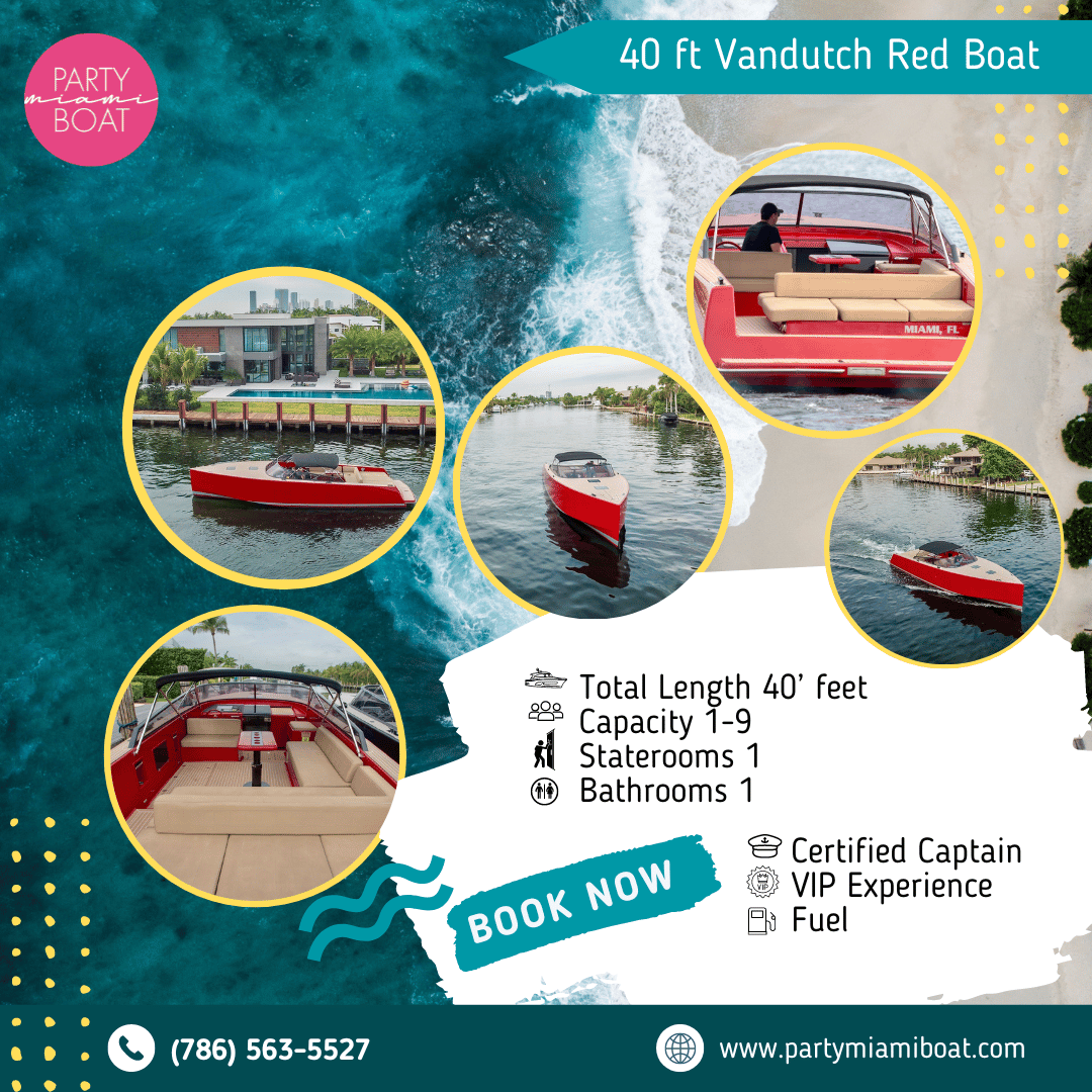PartyMiamiBoat's tweet photo. 40 ft Vandutch Red Boat

Enjoy a great day out in the water with our boat rentals in Miami.
The experience you want with spacious layouts, complete comfort and optimal passenger capacity.

Call at (786) 563-5527 https://t.co/gMPvYvsIcx https://t.co/X3bT3Vs70q