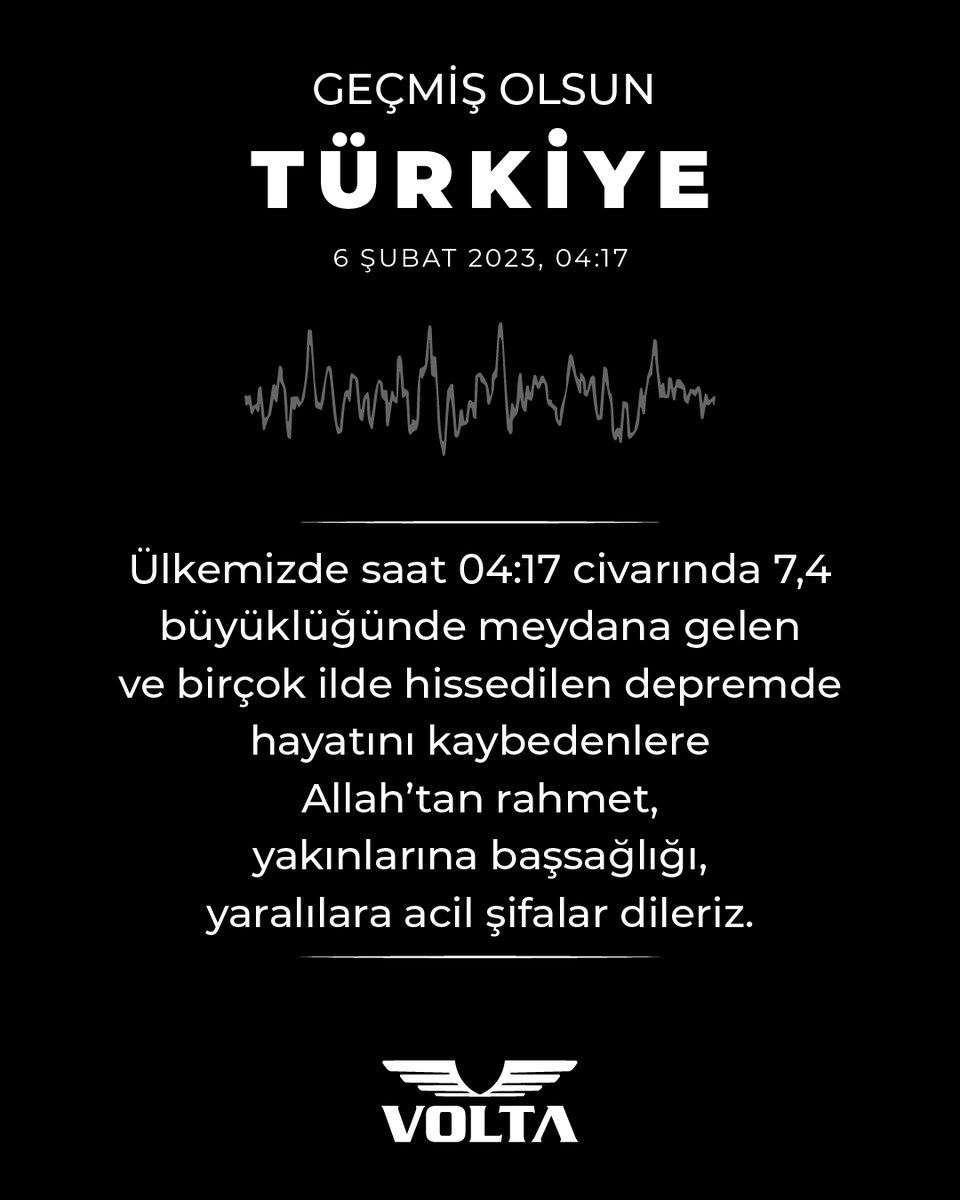 Ülkemizde saat 04:17 civarında 7,4 büyüklüğünde meydana gelen ve birçok ilde hissedilen depremde hayatını kaybedenlere Allah’tan rahmet, yakınlarına başsağlığı, yaralılara acil şifalar dileriz.