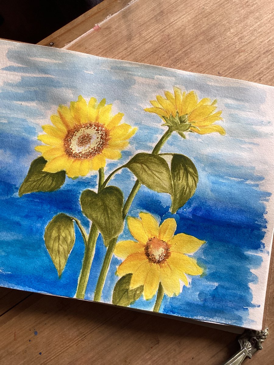 AlarcioJenny's tweet photo. Day 2 of Pangbenga Flower Festival Watercolor Challenge.

Prompt is Sunflower. https://t.co/dqEvekt9xm