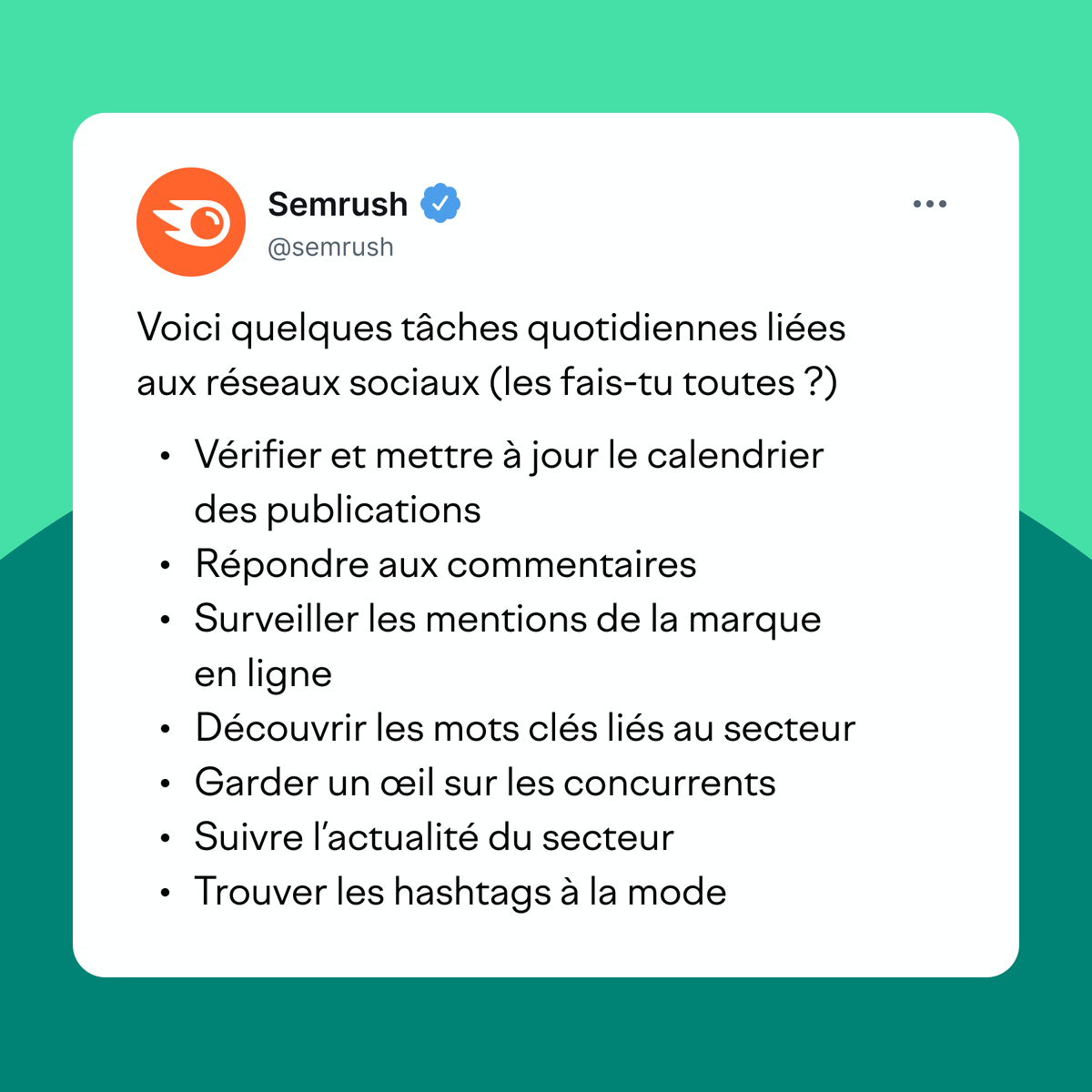 semrush_fr's tweet image. Responsables des réseaux sociaux, ceci est pour vous 👆
 
Enregistrez-le et ajoutez vos tâches !