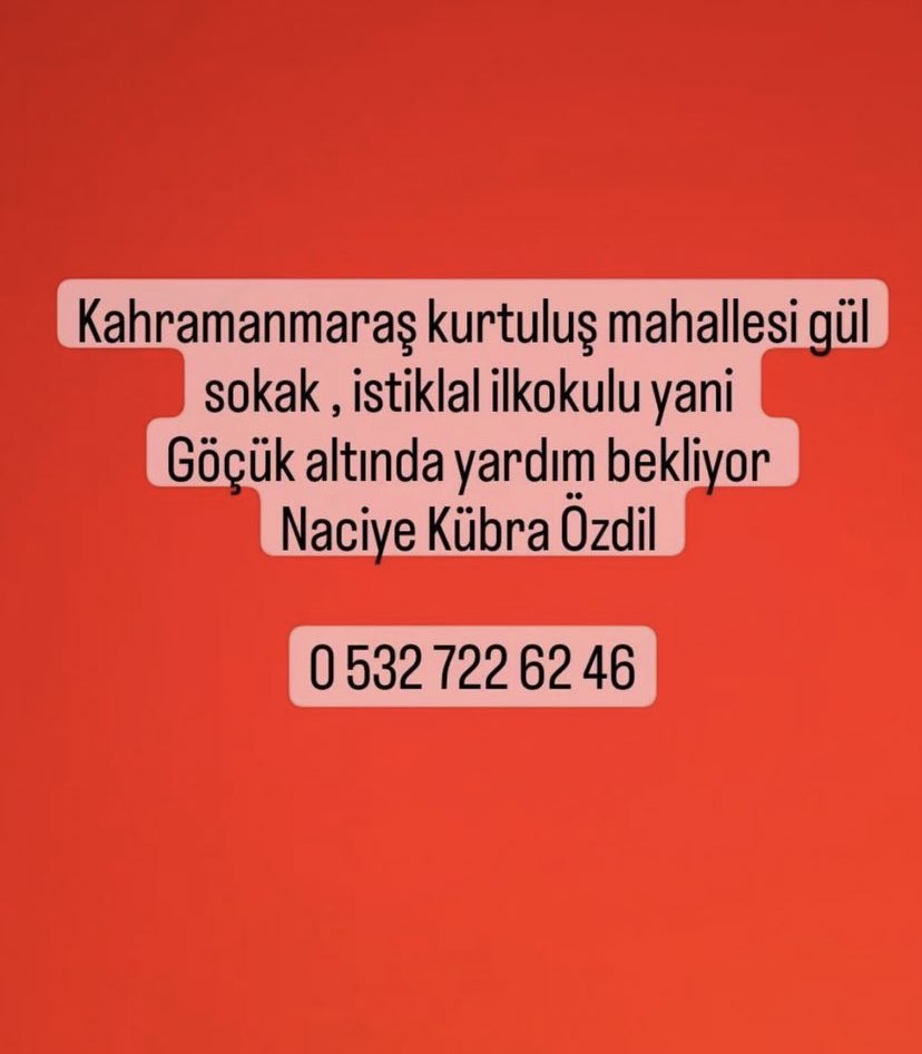 #deprem #Kahramanmarasdeprem Enkaz altındalar hiçbir şekilde ulaşılamıyor. Yayalım! LÜTFEN!