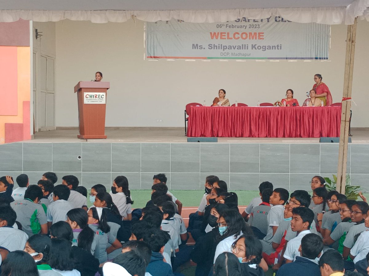 Ineaguration of safety club at chirec public school Kondapur, Gachibowli, by DCP Madhapur, Smt.K.Shilpavalli madam.