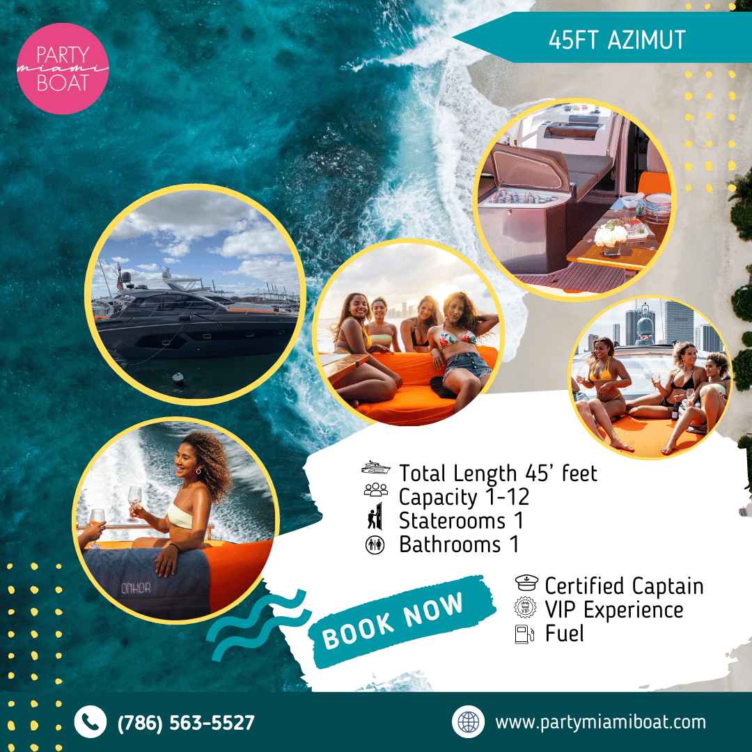 PartyMiamiBoat's tweet photo. 45FT AZIMUT
Come out with family or friends and experience the most popular Sand Bars in Miami that attract many people every weekend. 

Call at (786) 563-5527 https://t.co/6XJULZy6te https://t.co/wx4h9NfvxR
