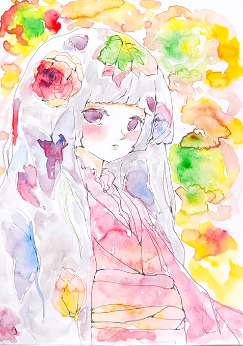 「キミの華」#イラスト #透明水彩 #絵画 #art #illustration 