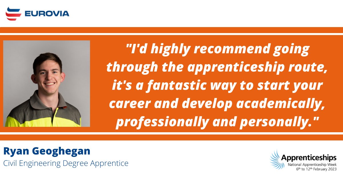 Eurovia_UK's tweet photo. This #NationalApprenticeshipWeek, we are celebrating our apprentices and the amazing work they do!
We hope Ryan's story inspires you to #CreateYourNextMove
#NAW2023 #SkillsForLife https://t.co/pbTsukyh25