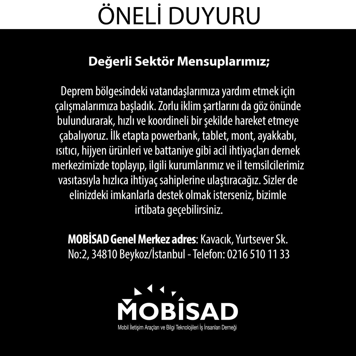 mobisadorg's tweet photo. Önemli duyuru... https://t.co/OrjBeWR5qs