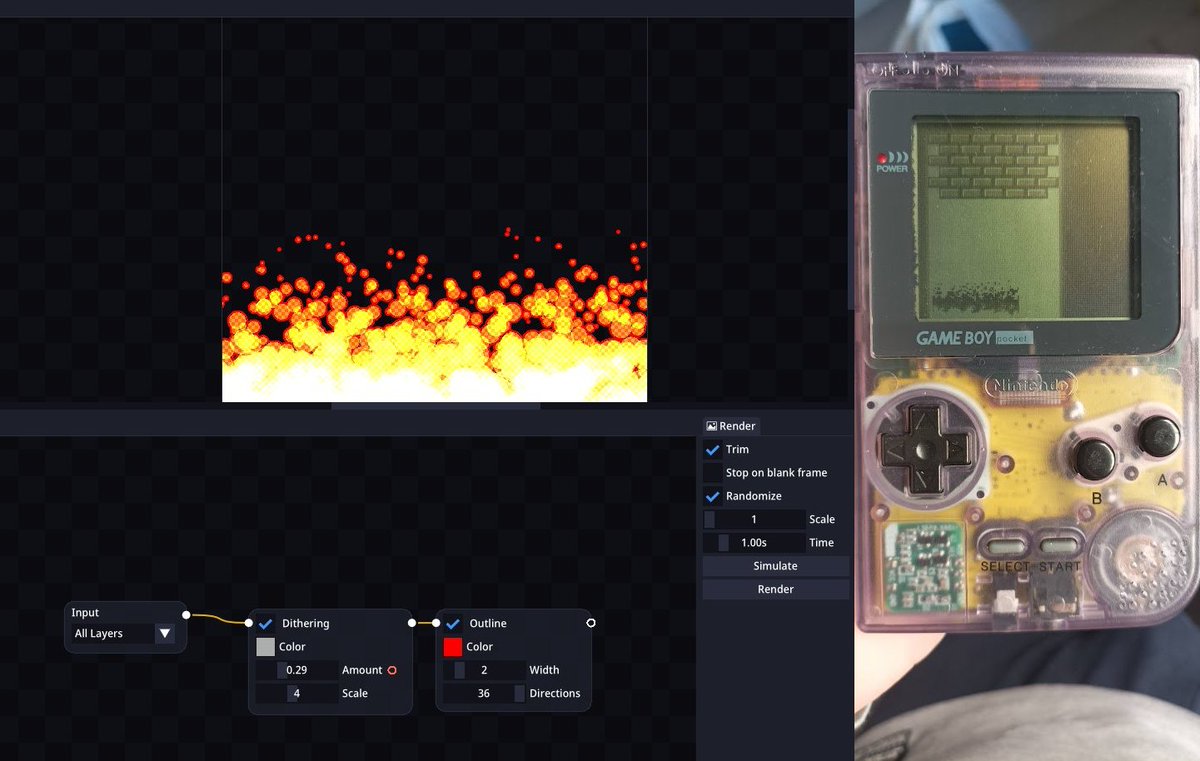 The extraordinary <a href="/DaniPOCode/">Daniel Parrado Ortega</a> has created an animation in SpriteMancer and made it work in a real-hardware GameBoy.

How cool is that?!