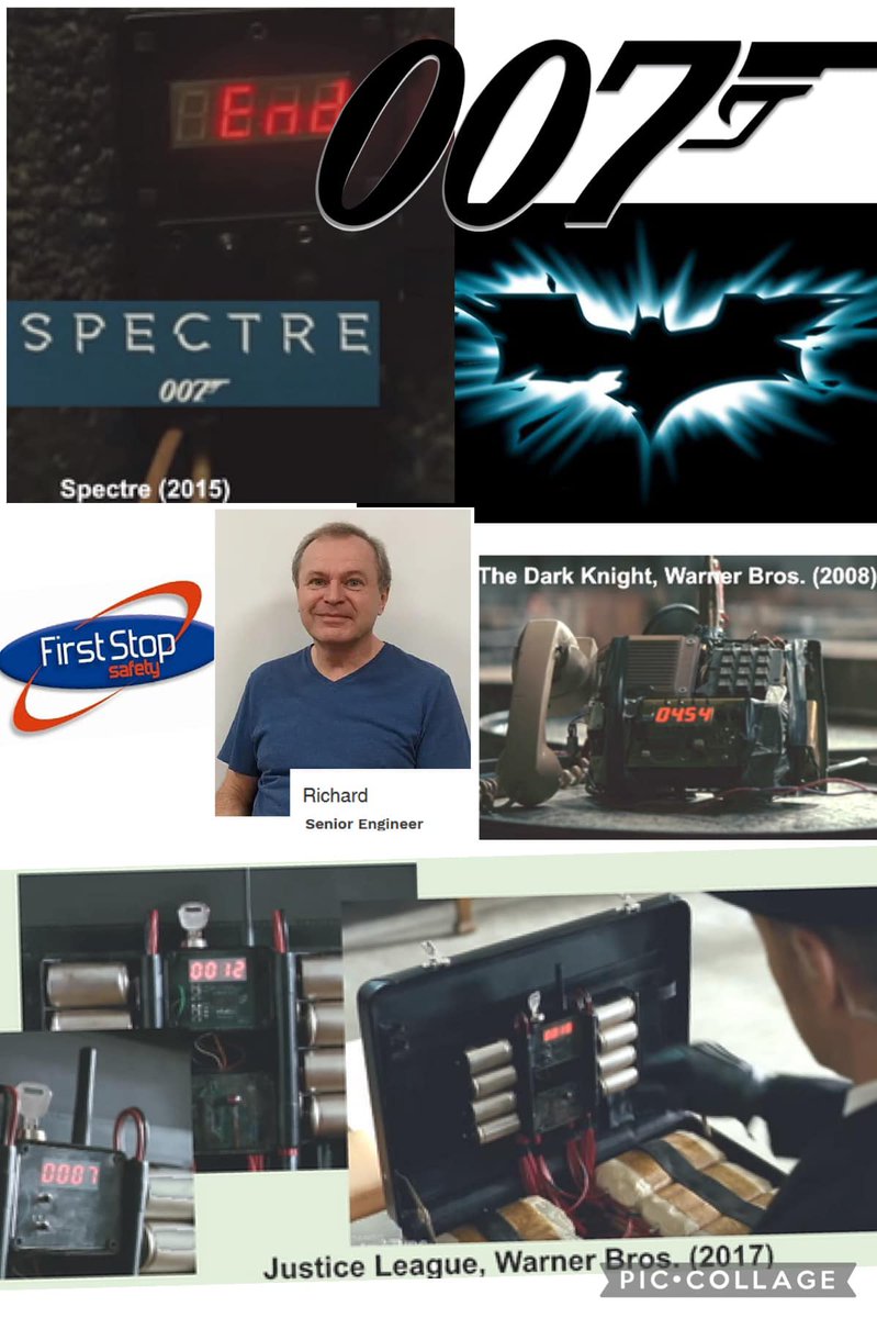 A Monday riddle for you, what does Batman, James Bond, Top Gear and First Stop Safety all have in common? the answer is our Senior Engineer Richard Tanfield. Yes when Richard isn’t busy designing and calibrating our Pat Testers he makes count down clock props for Hollywood Movies