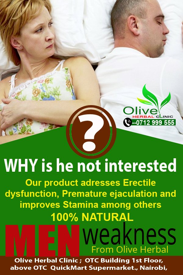 Many couples are suffering in silence. Don't be ashamed to talk to us about LIBIDO problem. . Call - 0712 999 555
#meninfertility #oliveherbalclinic #menlibido #erectiledysfunctiontreatment  #boostlibidonaturally