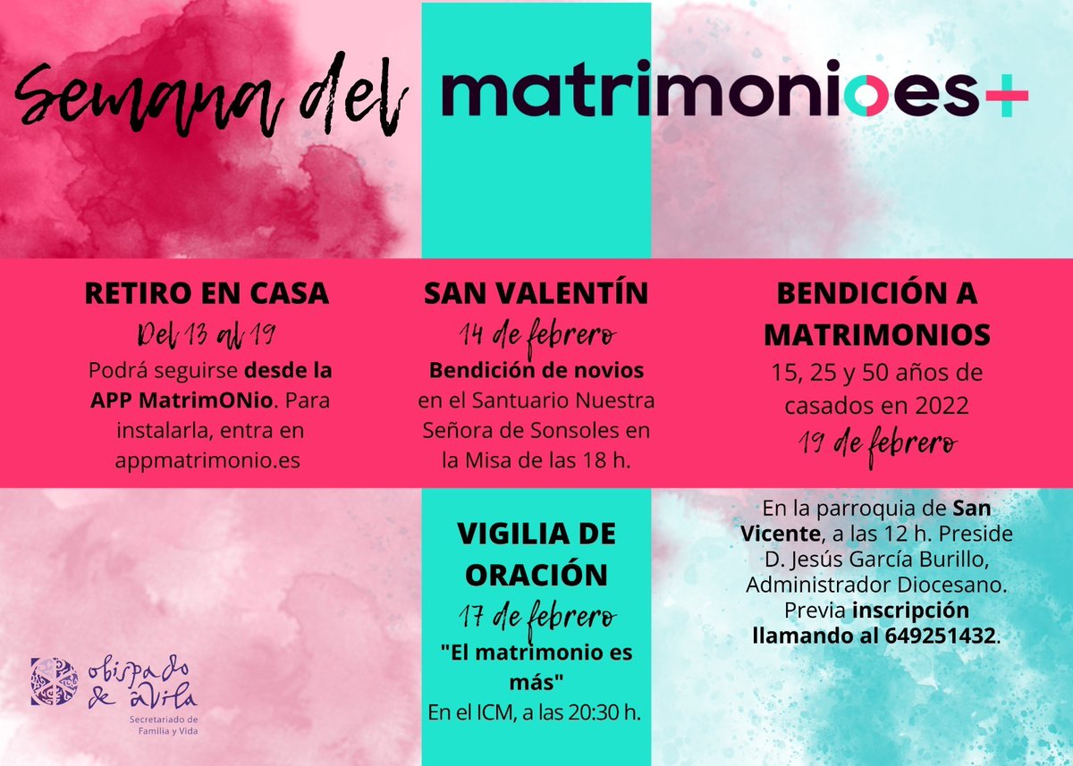 PFamiliarAvila's tweet photo. Preparados para la #Semanadelmatrimonio 💞💒 @PFamiliarAvila @diocesisdeavila
#matrimonioesmas. #foreverdates https://t.co/ABApViYH1A