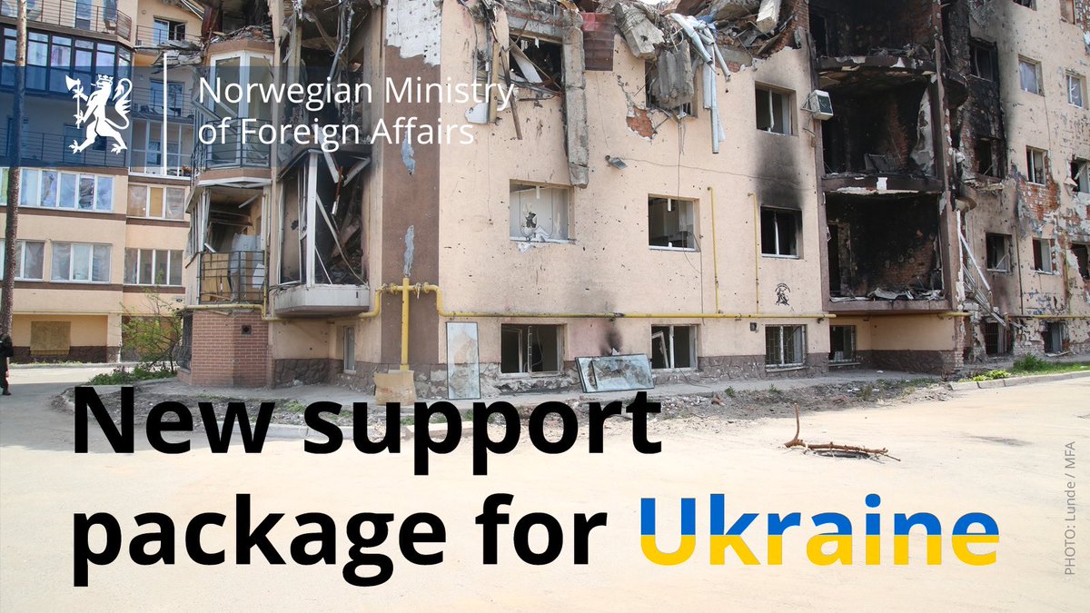 The Norwegian government proposes an unprecedented support package for Ukraine: 
▶️ total NOK 75 billion (€ 6,83 billion) over 5 years (2023–2027).
▶️planned annual disbursements of approximately NOK 15 billion.
We will support Ukraine for as long as it takes. #StandWithUkraine