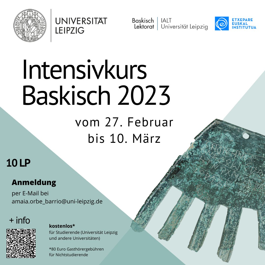 baskischleipzig's tweet photo. Es ist noch Zeit, in Leipzig Baskisch zu lernen! Denken Sie daran, dass unser Intensivkurs in ein paar Wochen beginnt, und Sie noch Zeit haben!

Ikasi euskara Leipzigen! https://t.co/Clx3D5kZPc
