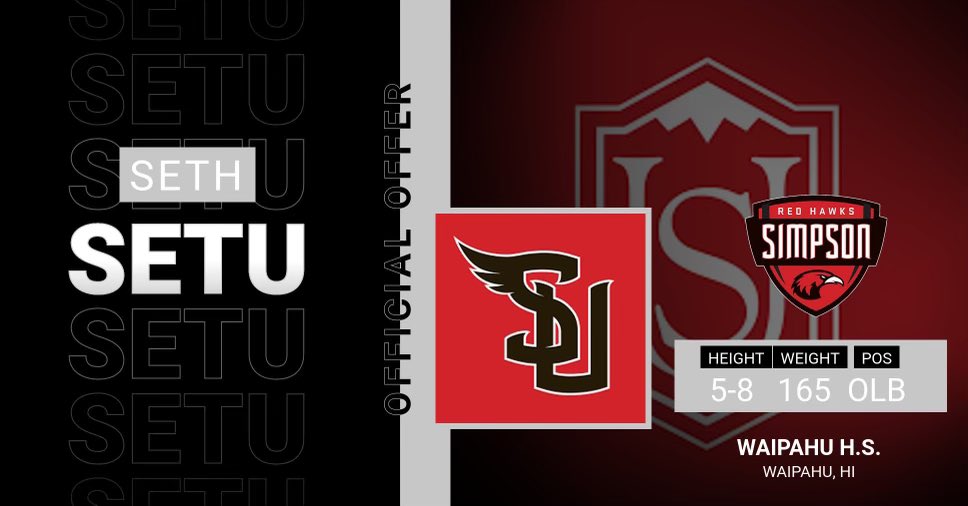 SethSetu43's tweet photo. After a great conversation with Head Coach Daniel and Coach Grimshaw I am glad to say I received my first ever offer to Simpson University. Thankful for all the people who helped me to this point especially my parents and coaches. BACK TO WORK. #simpsonuniversity https://t.co/hFnybycG3f