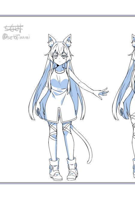 今日はファンアートの手描きアニメ用に立ち姿を整理していました🐈 