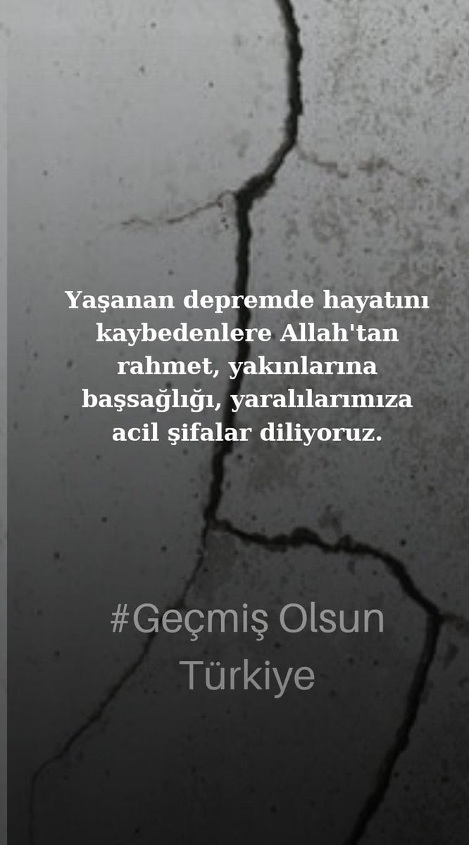 Yaşanan depremde hayatını kaybedenlere Allah'tan rahmet, yakınlarına başsağlığı, yaralılarımıza acil şifalar diliyoruz.