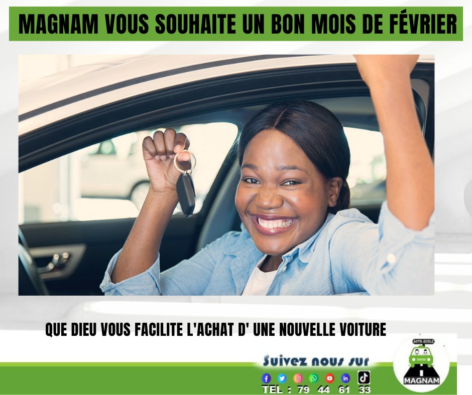 MagnamAuto's tweet image. 𝐌𝐚𝐠𝐧𝐚𝐦 𝐯𝐨𝐮𝐬 𝐬𝐨𝐮𝐡𝐚𝐢𝐭𝐞 𝐮𝐧 𝐛𝐨𝐧 𝐦𝐨𝐢𝐬 𝐝𝐞 𝐅𝐄́𝐕𝐑𝐈𝐄𝐑. 🙋

Que Dieu te facilite l'achat d'une nouvelle voiture à toutes les personnes qui mettront AMINE en commentaire de ce post. 😁

#autoécole #Magnam #Mali #SécuritéRoutière #savoirconduire